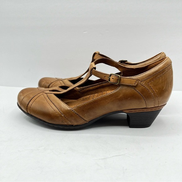 Rockport Women’s Size 8.5 Brynn Tan Leather T-Strap Heels Work Casual Date Comfy - Picture 3 of 8